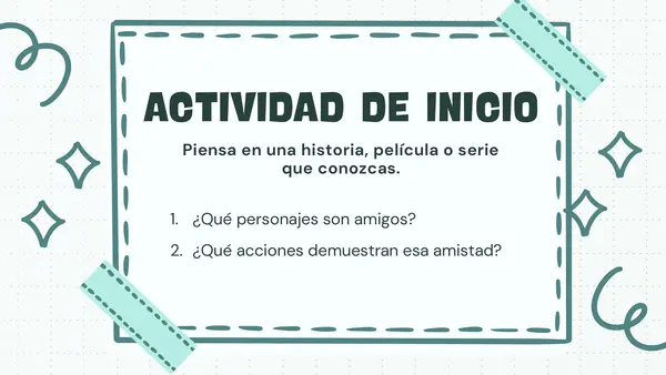 La amistad en textos narrativos