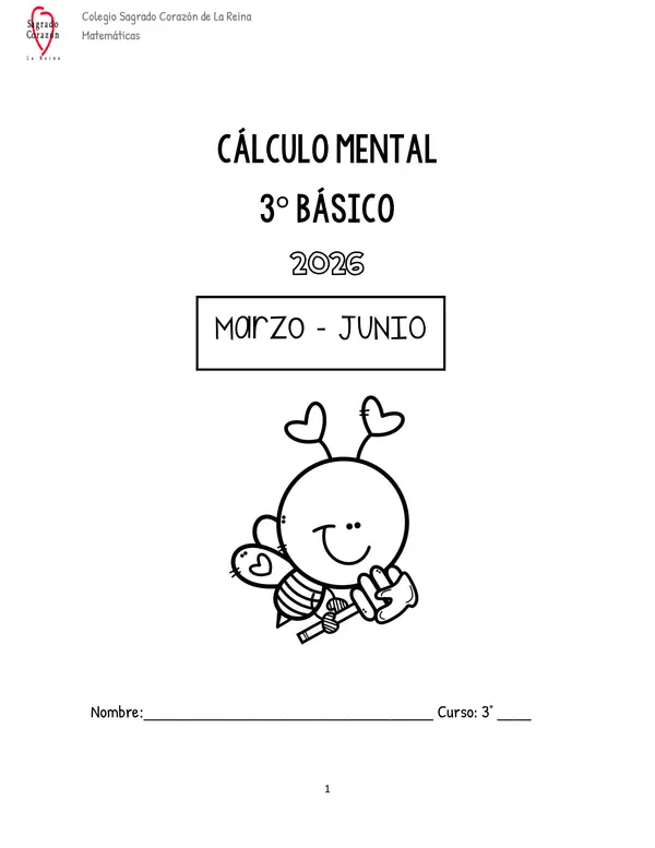 Cuadernillo 1 de Cálculo mental 3º Básico