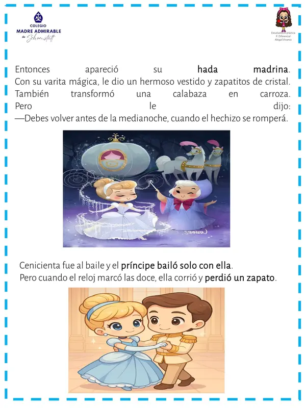 Cuadernillo de actividades “La Cenicienta”