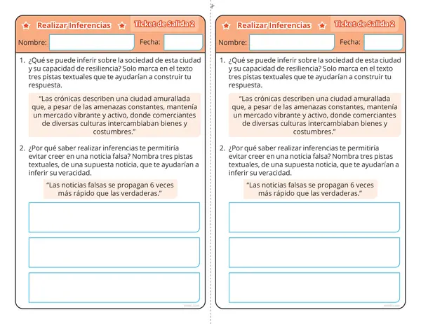 Ticket de Salida: Inferencias 