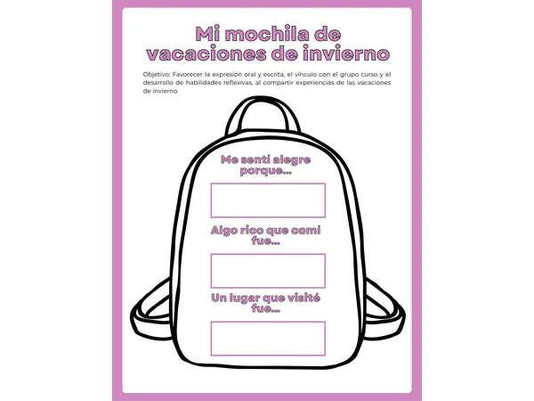 Mi mochila de vacaciones de invierno