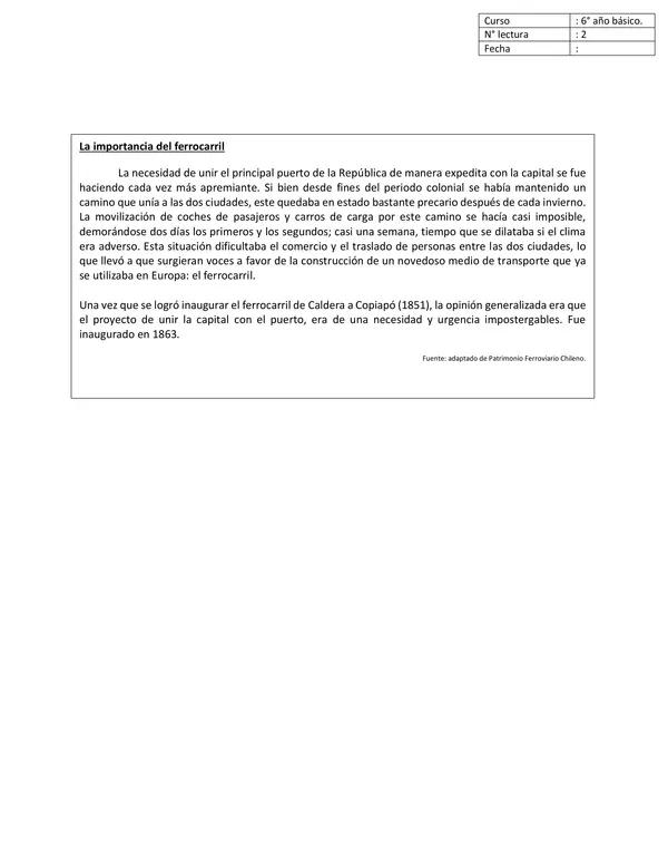 Plan Lector 6° Básico: Textos y Actividades de Comprensión Lectora