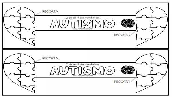 Actividades para armar y colorear día de concientización del autismo TEA 