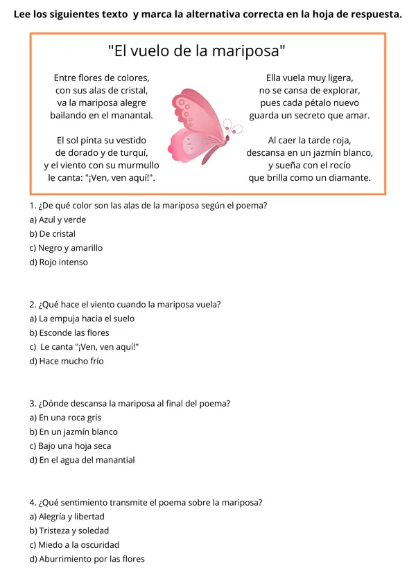 Comprensión Lectora: Poemas