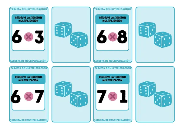TARJETAS JUEGO MATEMÁTICAS