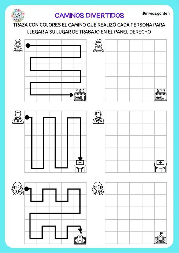 Caminos Divertidos (actividades de atención)