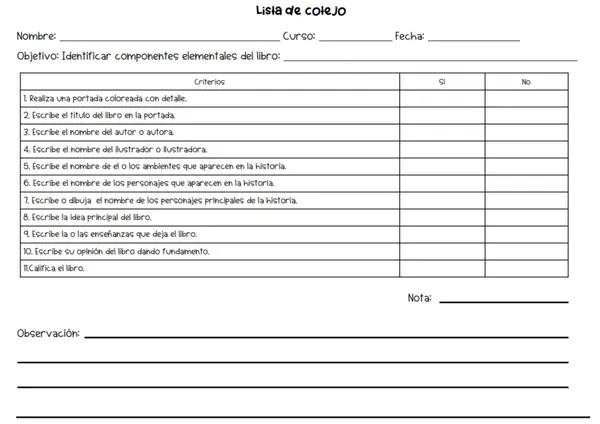 lista de cotejo