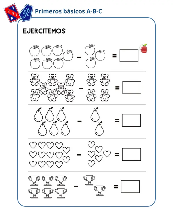 Cuadernillo restas 1° básico