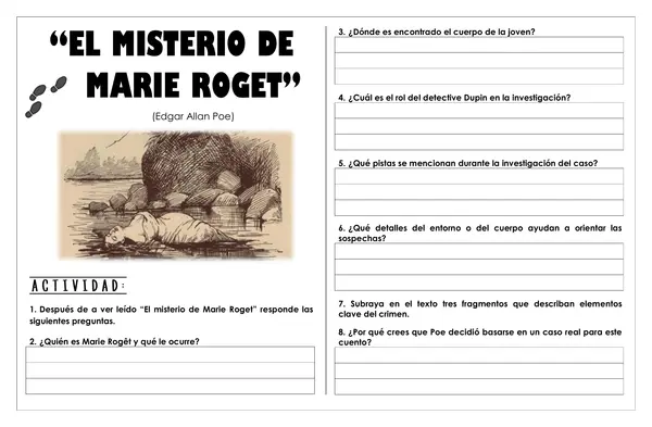 Guía de trabajo - El misterio de Marie Roget  