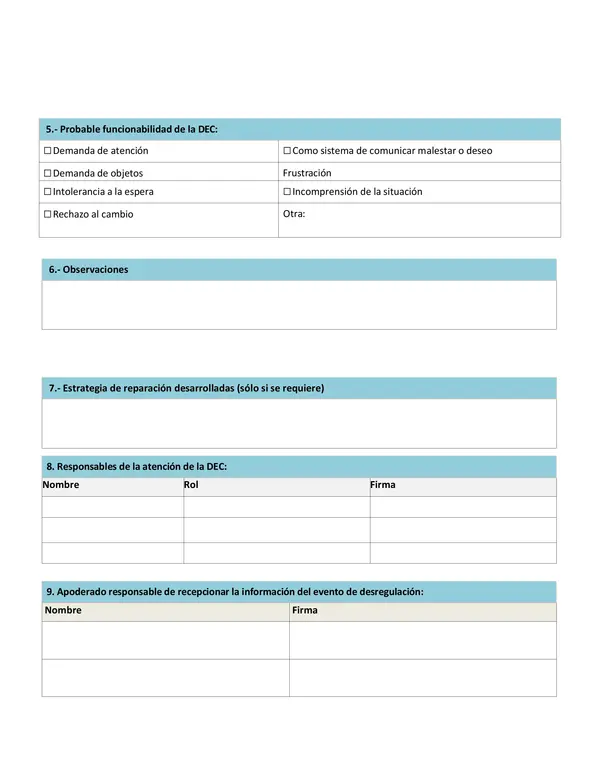 BITACORA REGISTRO DEC (DESREGULACION EMOCIONAL Y CONDUCTUAL)