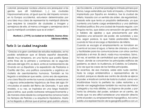 Guía de trabajo - La ciudad colonial en América