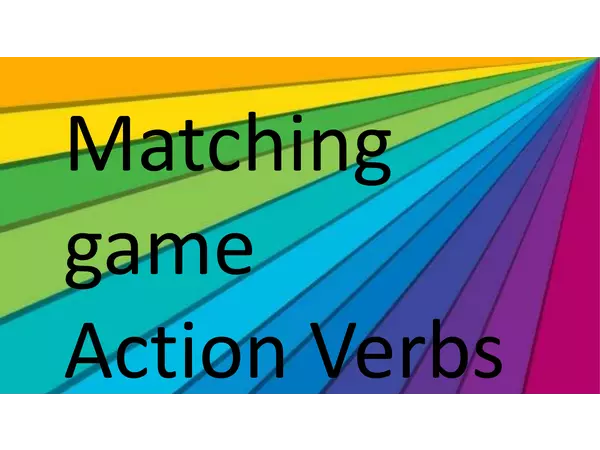 Action Verbs Memory Game Match