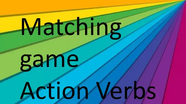 Action Verbs Memory Game Match