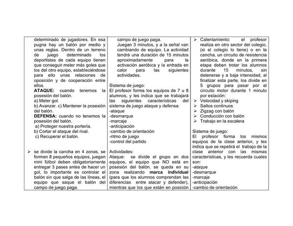 Planificación Clase a Clase: Noviembre | Educación Física y Salud 8° Básico