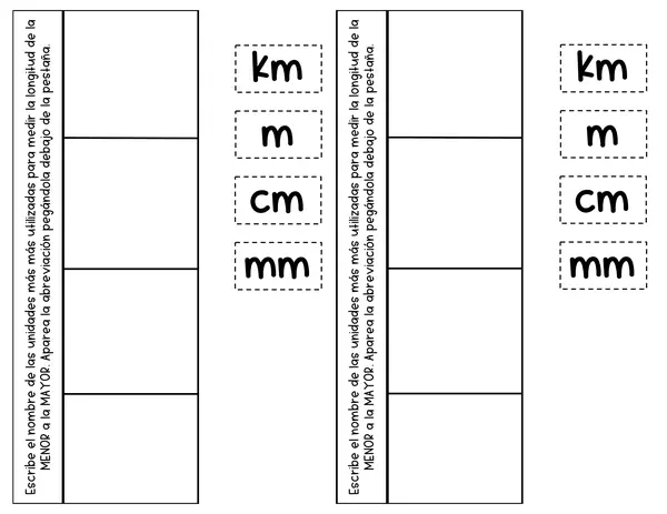 Medidas Sistema métrico de longitud cuaderno interactivo