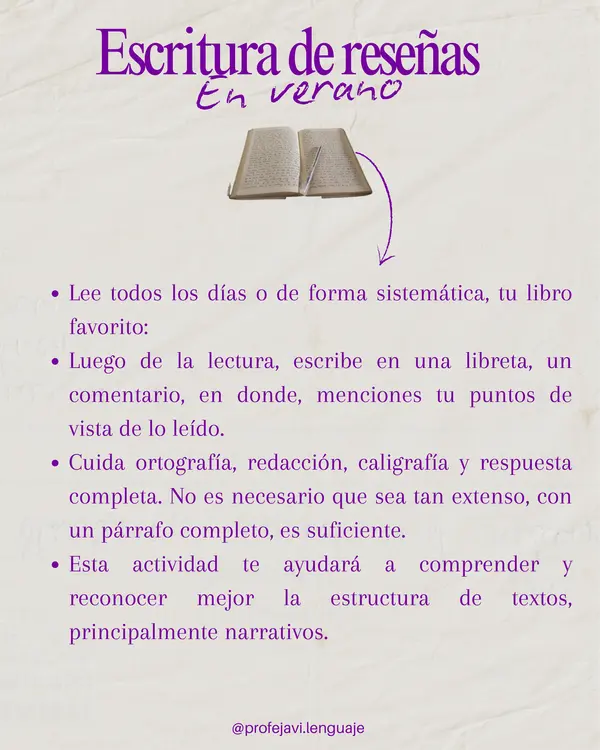 GUÍA PARA FORTALECER COMPETENCIA LECTORA EN VERANO
