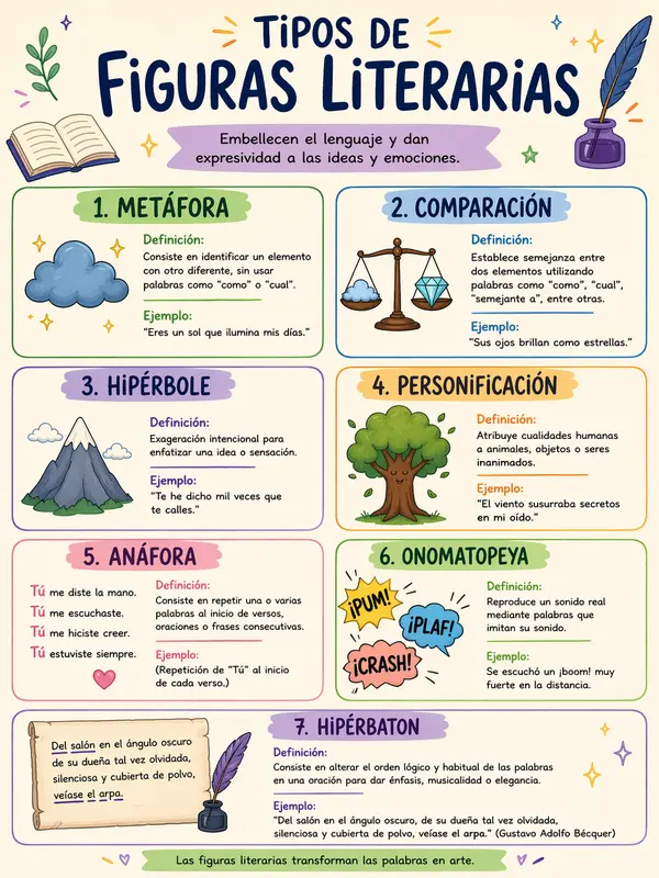 Cartel Educativo sobre Figuras Literarias