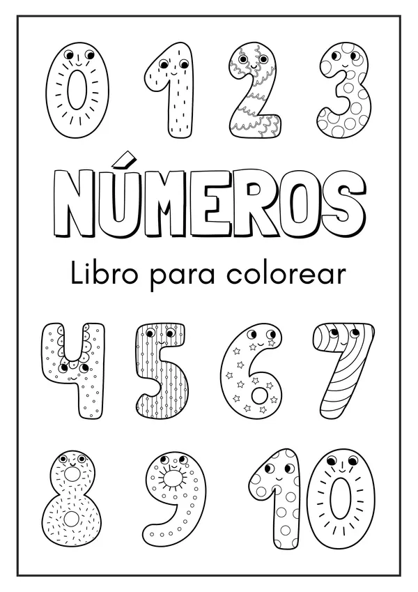 Libro para colorear números