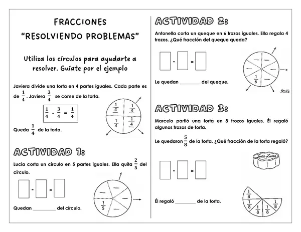 Guía de trabajo - Fracciones resolviendo problemas
