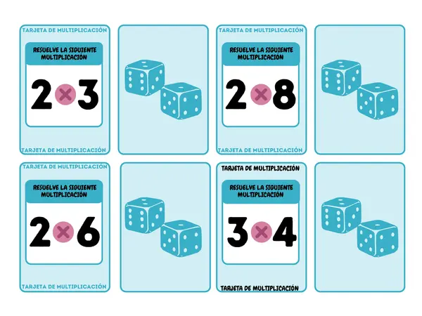 TARJETAS JUEGO MATEMÁTICAS