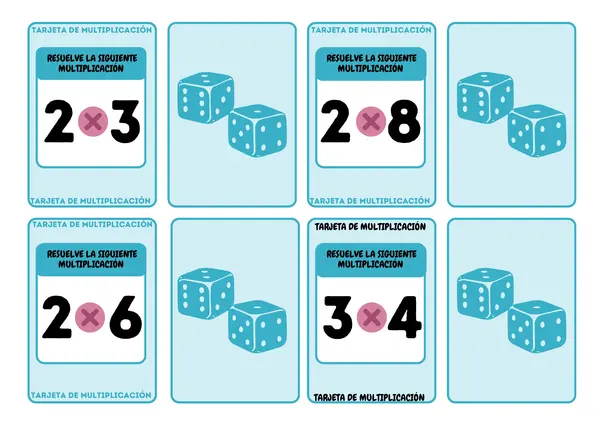 TARJETAS JUEGO MATEMÁTICAS
