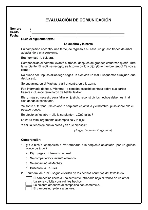 EXAMEN 7 - COMUNICACIÓN III PARTE