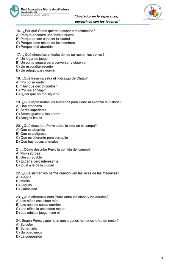 Evaluación Plan Lector "Perro y Gato"