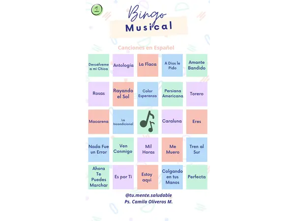 Bingo musical español