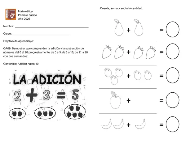 Adición suma hasta 10 