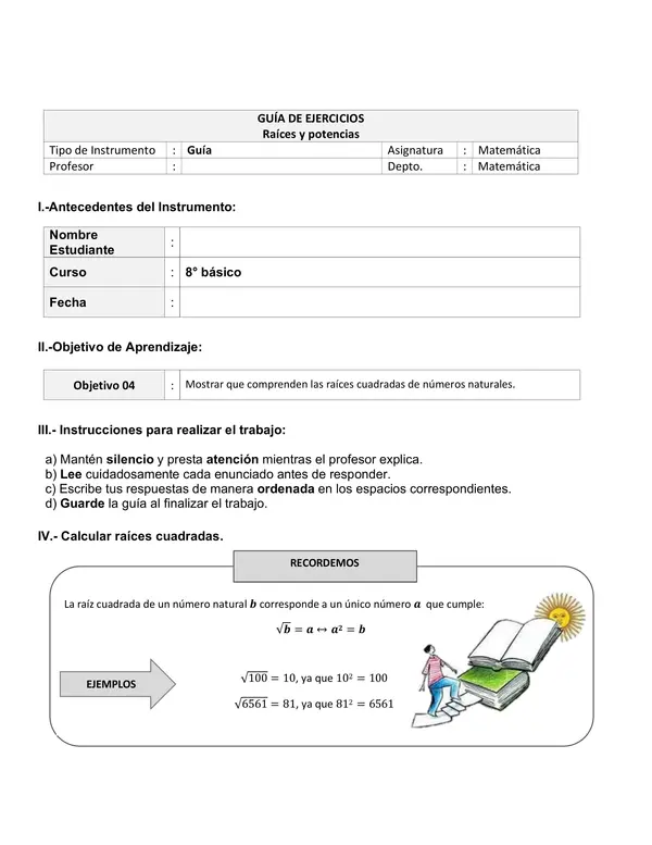 Guía Raíces Cuadradas