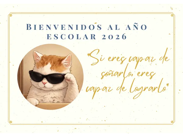 TARJETA DE BIENVENIDA PARA AÑO ESCOLAR 2026.