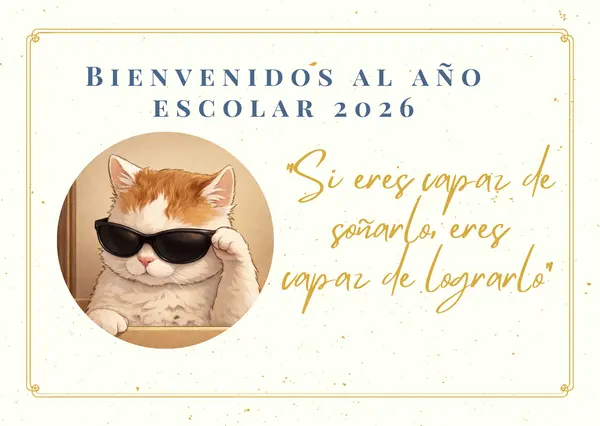 TARJETA DE BIENVENIDA PARA AÑO ESCOLAR 2026.