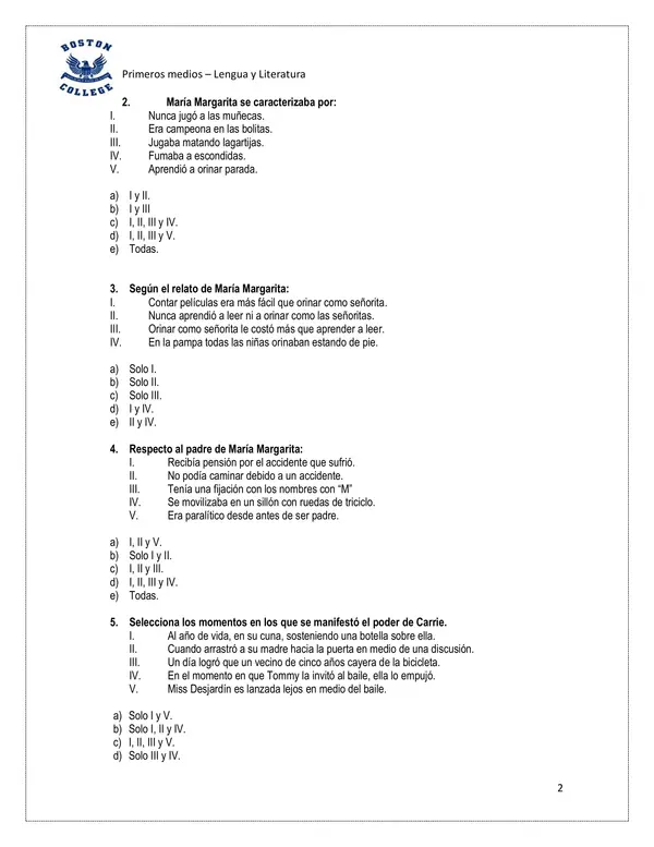 prueba "La contadora de películas" Hernán Rivera Letelier. 1°Medio. 