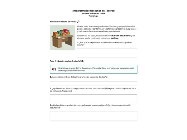 Planificación de elaboración de un Objeto tecnológico.