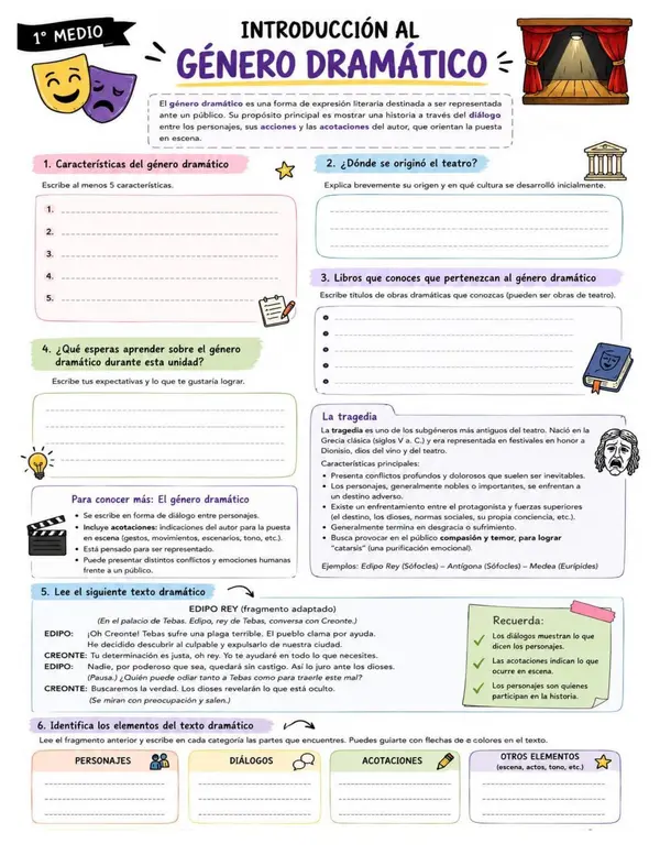  ficha de género dramático