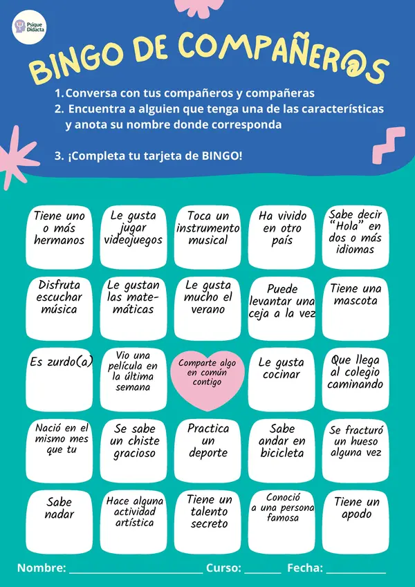 Bingo de Compañeros(as)