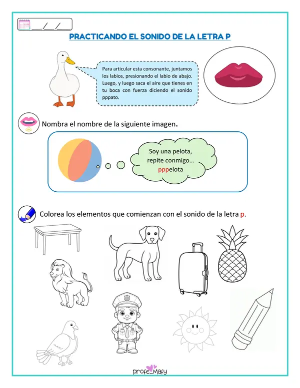 Cuadernillo letra P