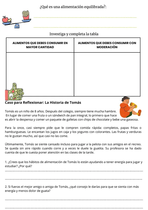 Alimentación Equilibrada, Ciencias Naturales