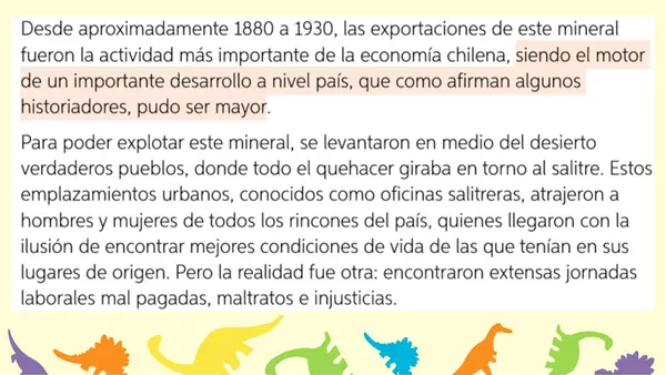 Guía de Lectoescritura: El Ciclo del Salitre y el Desarrollo Económico en Chile