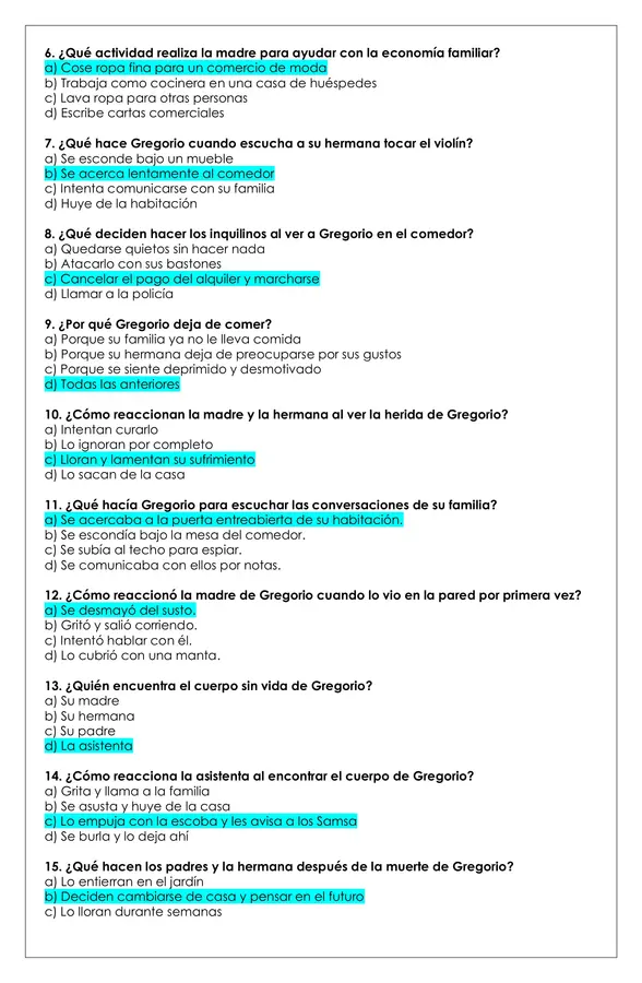 Prueba Lectura - Metamorfosis