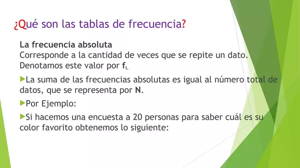 PRESENTACION TABLAS  DE FRECUENCIA, OCTAVO BASICO, CON VIDEO 