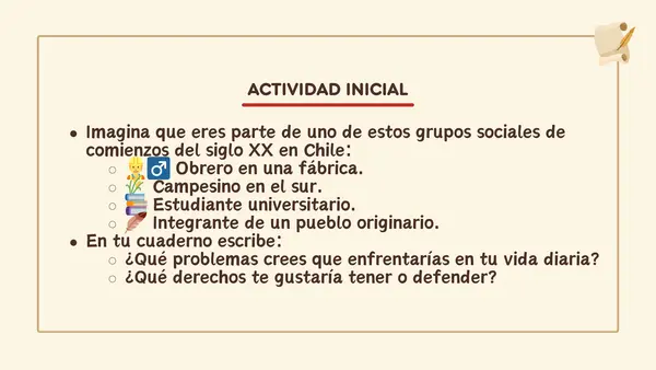 La participación de otros grupos sociales en Chile durante el siglo XX | Sexto Básico