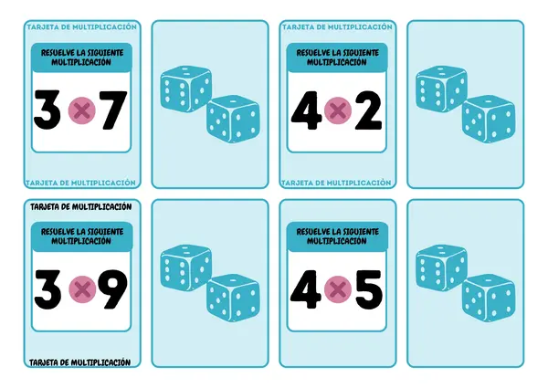 TARJETAS JUEGO MATEMÁTICAS
