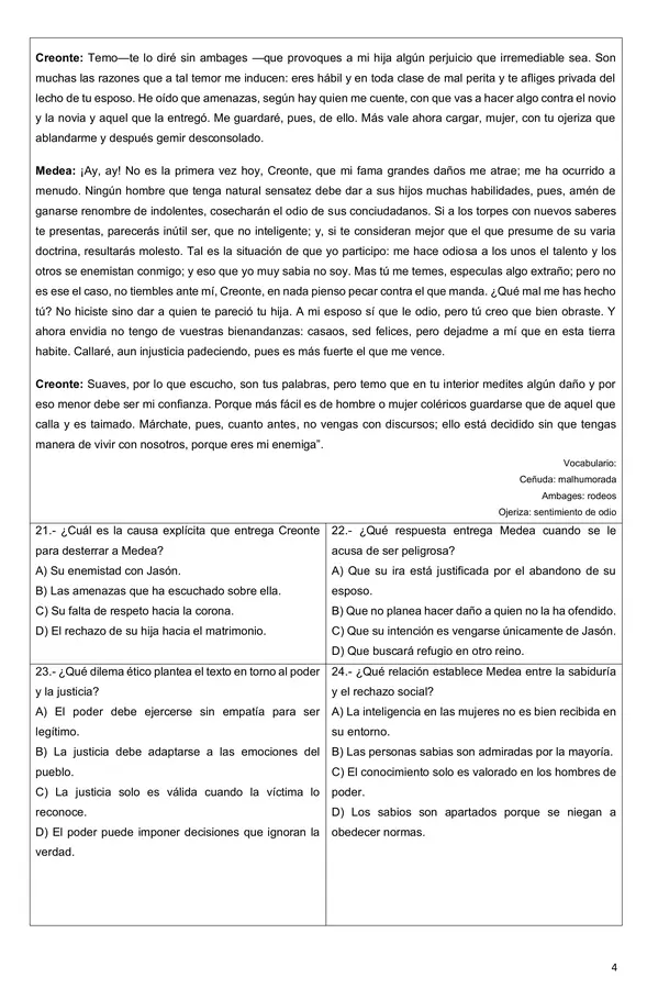Evaluación Género dramático 1°Medio