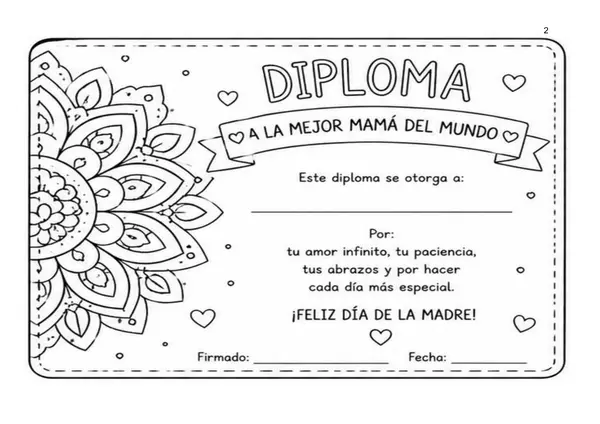 DIPLOMAS DÍA DE LA MADRE PARA DECORAR 