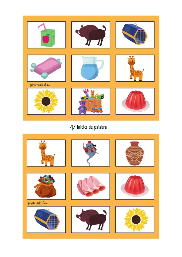 Bingo fonema J