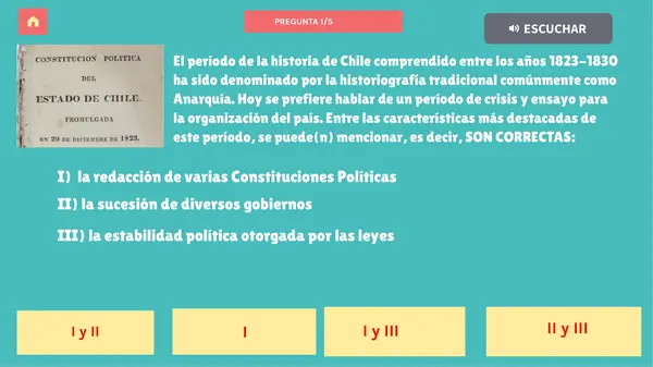 Test interactivo: Gobiernos Conservadores y la República
