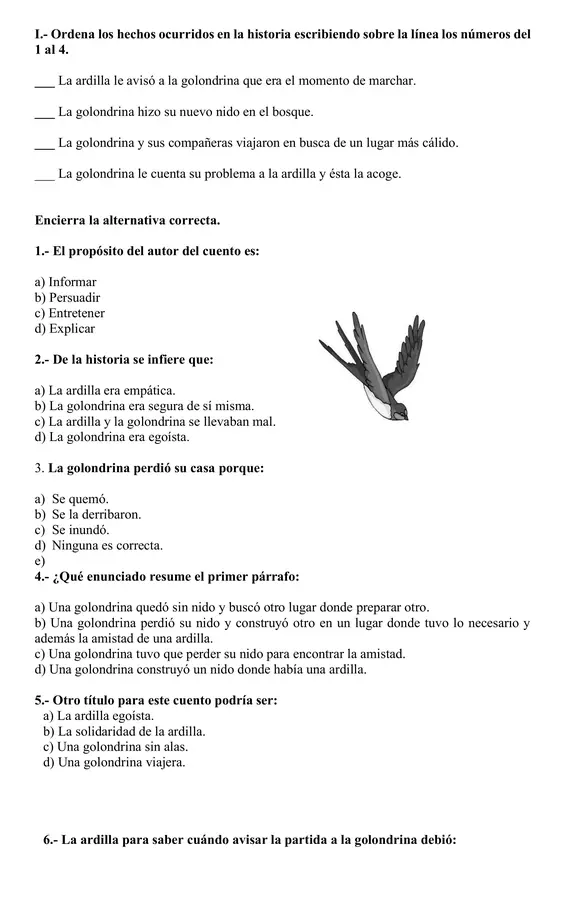 Prueba de Lenguaje y Comunicación 3° básico