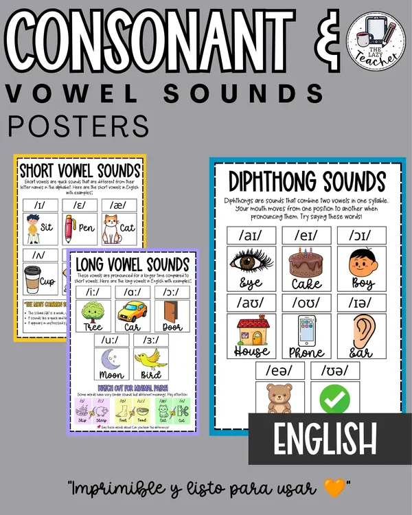 VOWEL AND CONSONANT SOUNDS - POSTERS
