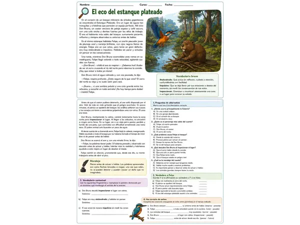 Comprensión Lectora: "El Espejo del Estanque" (Fábula corta)